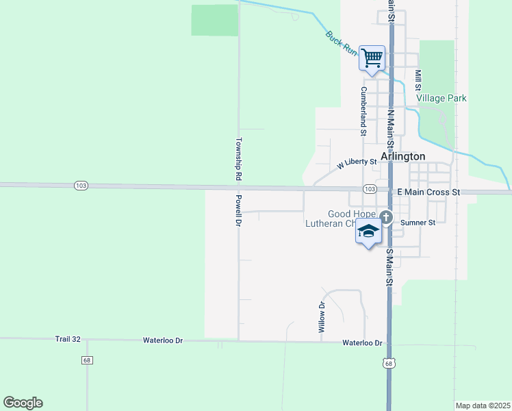 map of restaurants, bars, coffee shops, grocery stores, and more near 208 Hickory Grove Drive in Arlington