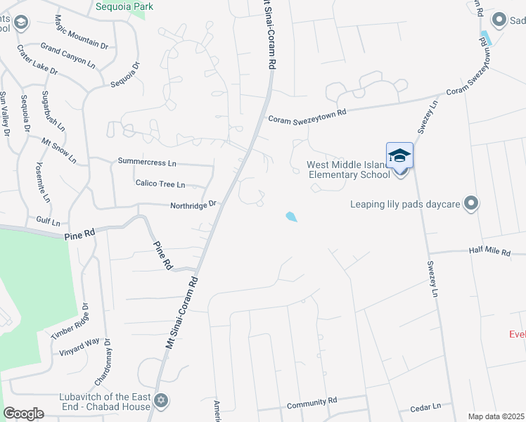 map of restaurants, bars, coffee shops, grocery stores, and more near 2401 Quarrystone Lane in Middle Island