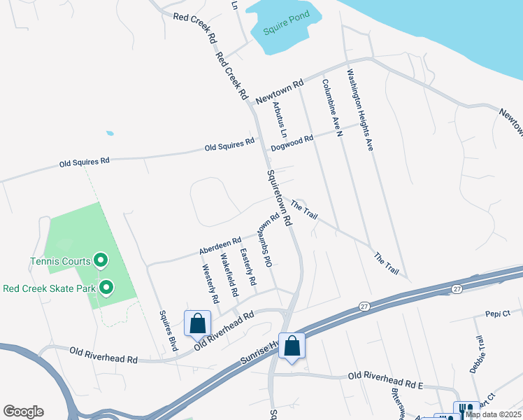 map of restaurants, bars, coffee shops, grocery stores, and more near 7 Bay Woods Drive in Hampton Bays