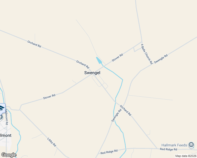 map of restaurants, bars, coffee shops, grocery stores, and more near 1435 Orchard Road in Mifflinburg