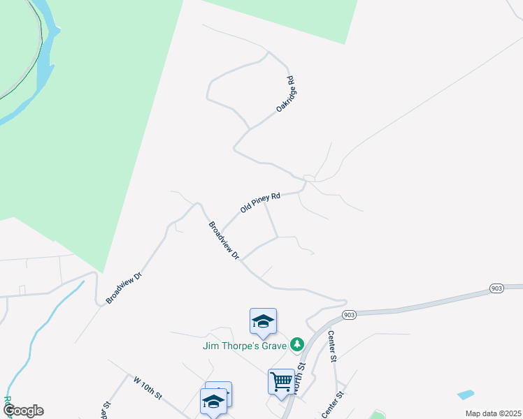 map of restaurants, bars, coffee shops, grocery stores, and more near 928 Old Piney Road in Jim Thorpe
