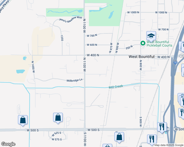 map of restaurants, bars, coffee shops, grocery stores, and more near 1064 W 200 N in West Bountiful