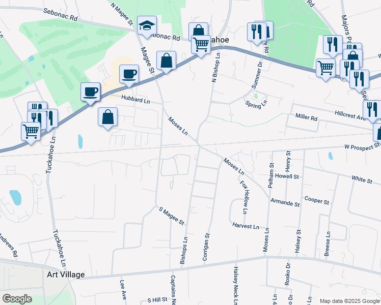 map of restaurants, bars, coffee shops, grocery stores, and more near 112 High Pond Lane in Southampton