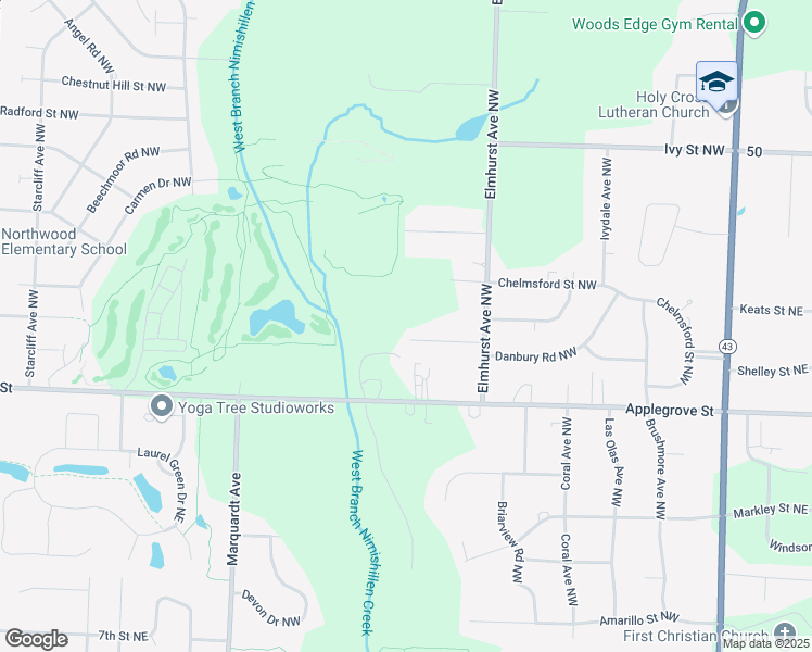 map of restaurants, bars, coffee shops, grocery stores, and more near 7221 Elmhurst Avenue Northwest in North Canton