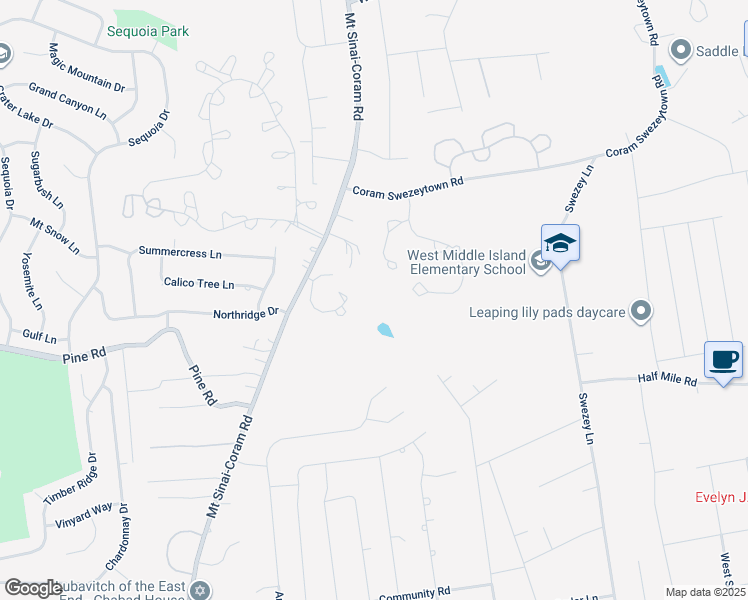map of restaurants, bars, coffee shops, grocery stores, and more near 2401 Quarrystone Lane in Middle Island