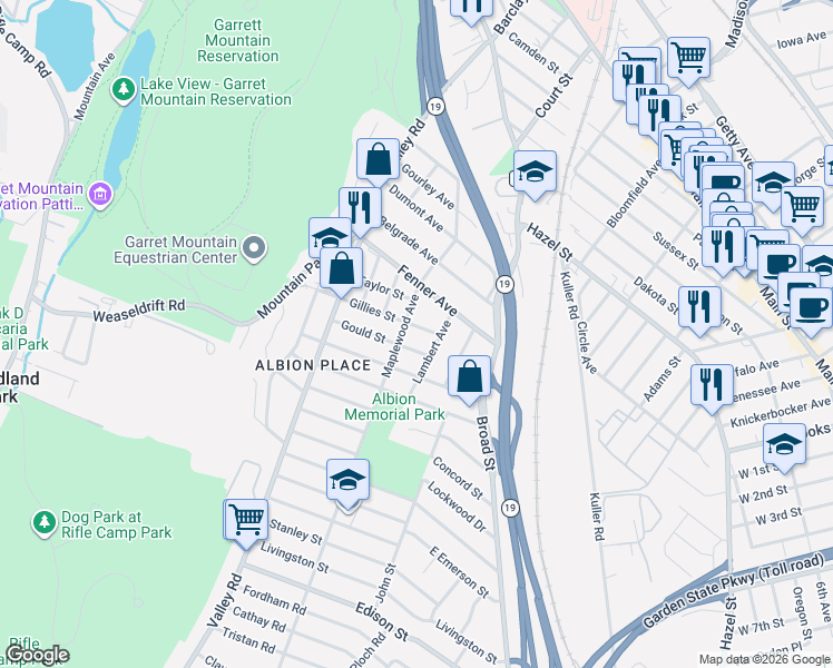 map of restaurants, bars, coffee shops, grocery stores, and more near 15 Gould Street in Clifton