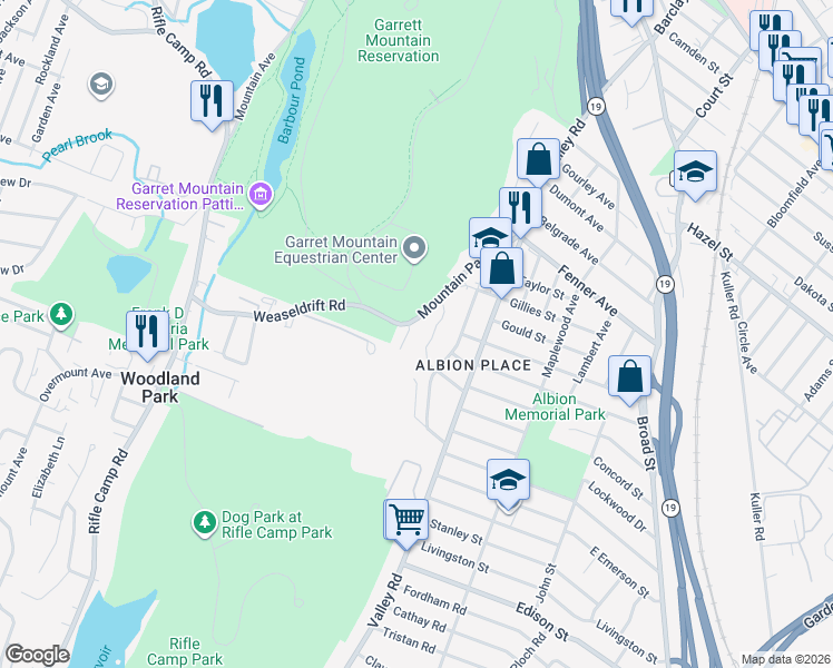 map of restaurants, bars, coffee shops, grocery stores, and more near 221 Silleck Street in Clifton