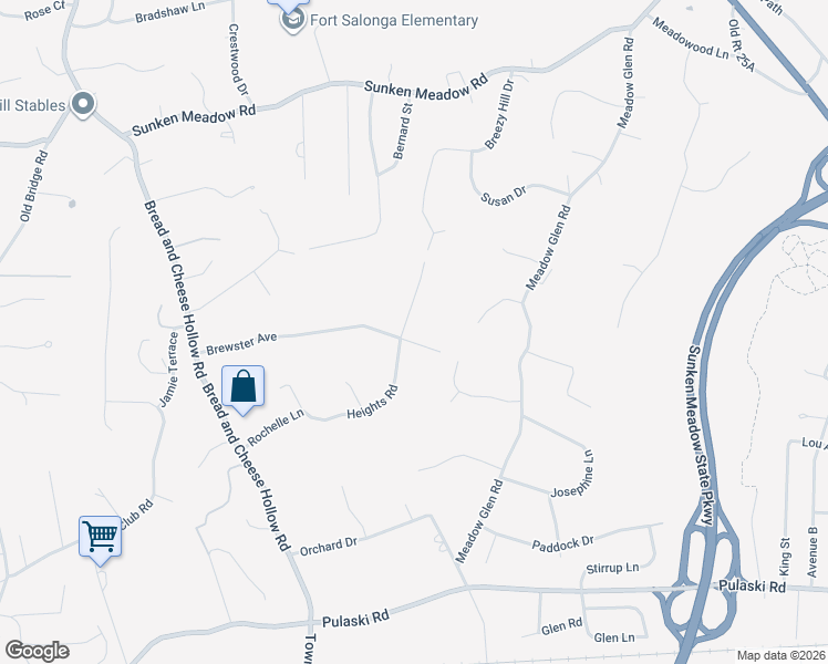 map of restaurants, bars, coffee shops, grocery stores, and more near 11 Heights Road in Northport