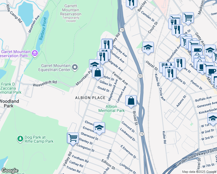 map of restaurants, bars, coffee shops, grocery stores, and more near 39 Summit Avenue in Clifton