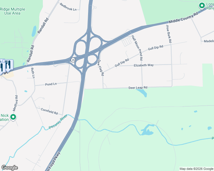 map of restaurants, bars, coffee shops, grocery stores, and more near 23 Deer Leap Road in Ridge