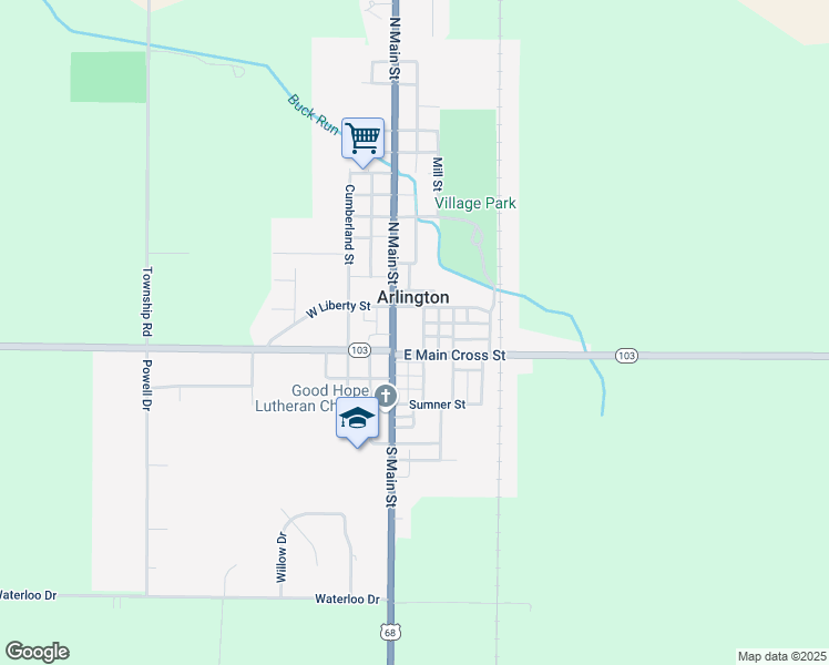 map of restaurants, bars, coffee shops, grocery stores, and more near in Arlington