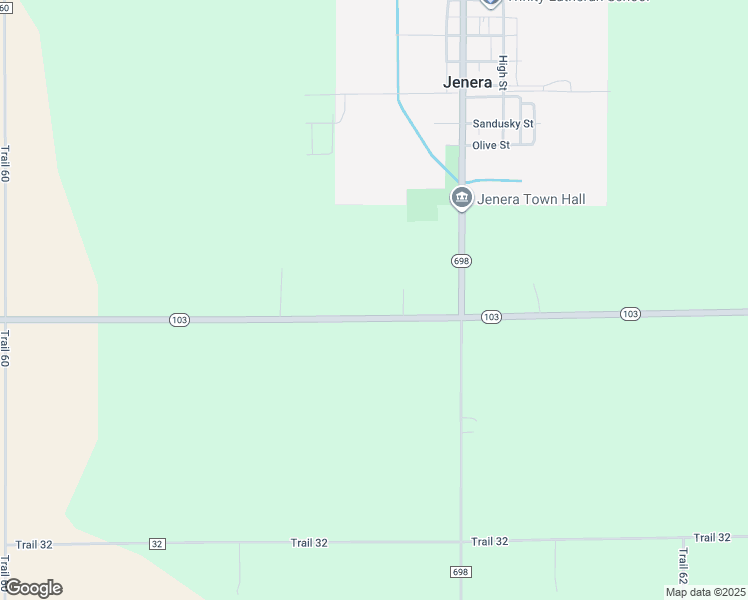 map of restaurants, bars, coffee shops, grocery stores, and more near 7754 Ohio 103 in Jenera