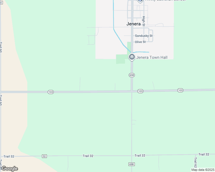 map of restaurants, bars, coffee shops, grocery stores, and more near 7754 Ohio 103 in Jenera