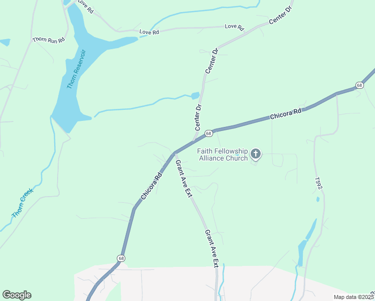 map of restaurants, bars, coffee shops, grocery stores, and more near 306 Chicora Road in Butler