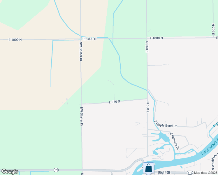 map of restaurants, bars, coffee shops, grocery stores, and more near 6209 East 950 North in Monticello