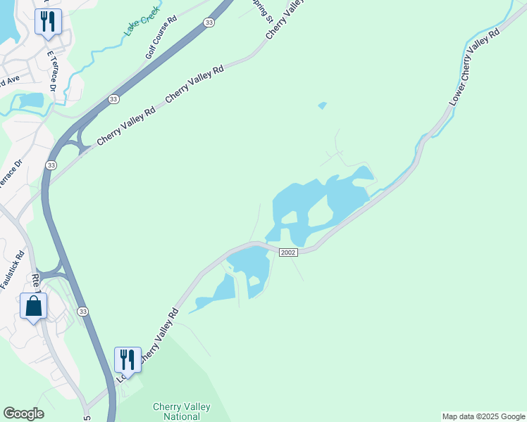 map of restaurants, bars, coffee shops, grocery stores, and more near 122 Cedar Lane in Saylorsburg