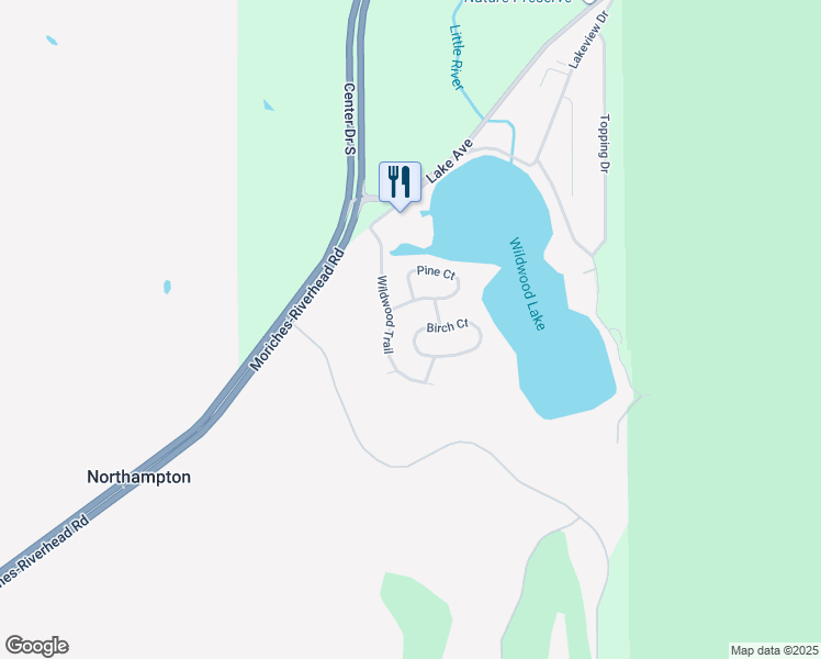 map of restaurants, bars, coffee shops, grocery stores, and more near 29 Wildwood Trail in Flanders