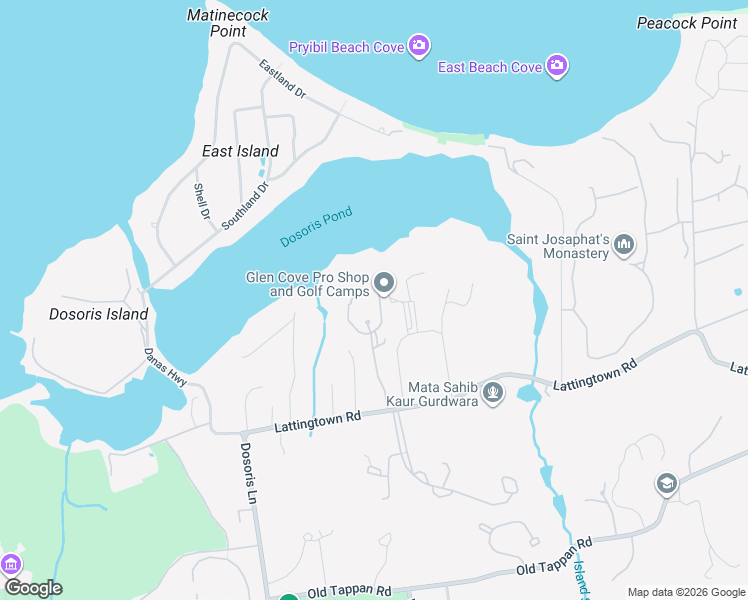 map of restaurants, bars, coffee shops, grocery stores, and more near 7 High Ridge Court in Glen Cove