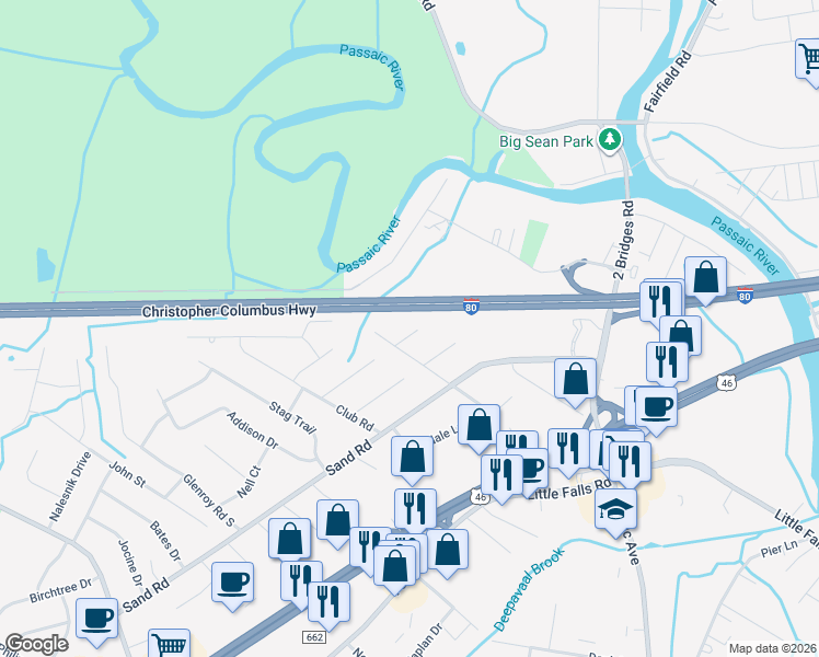 map of restaurants, bars, coffee shops, grocery stores, and more near 3 Grace Court in Fairfield