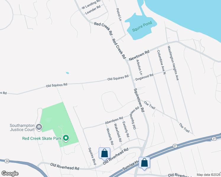 map of restaurants, bars, coffee shops, grocery stores, and more near 39 Bay Woods Drive in Hampton Bays