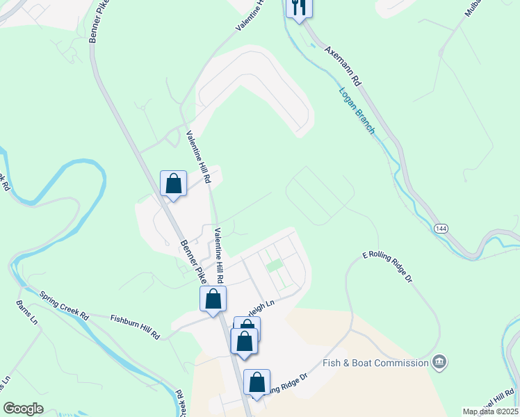 map of restaurants, bars, coffee shops, grocery stores, and more near 117 Adeline Court in Bellefonte