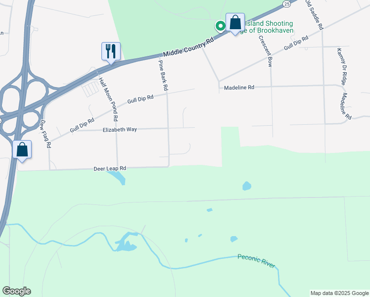 map of restaurants, bars, coffee shops, grocery stores, and more near 8 Millford Court in Ridge