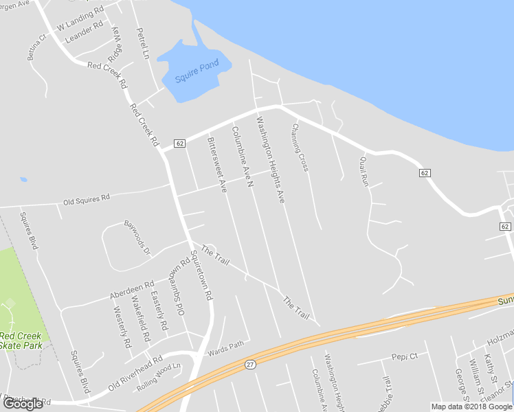 map of restaurants, bars, coffee shops, grocery stores, and more near 27 Columbine Avenue North in Hampton Bays