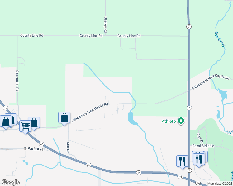 map of restaurants, bars, coffee shops, grocery stores, and more near 44480 Heck Road in Columbiana