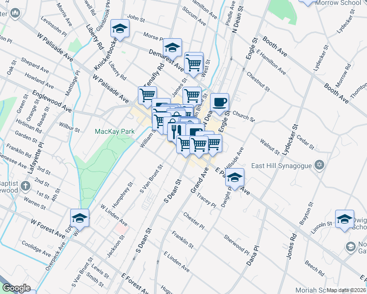 map of restaurants, bars, coffee shops, grocery stores, and more near in Englewood