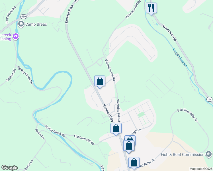 map of restaurants, bars, coffee shops, grocery stores, and more near 162 Clemens Lane in Bellefonte