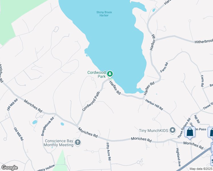 map of restaurants, bars, coffee shops, grocery stores, and more near 30 Cordwood Path in Saint James