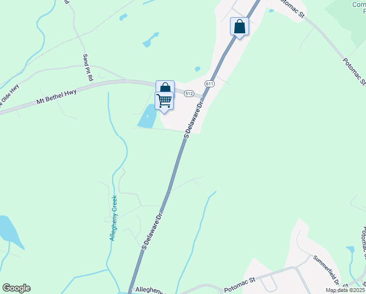 map of restaurants, bars, coffee shops, grocery stores, and more near 1977 North Delaware Drive in Mount Bethel