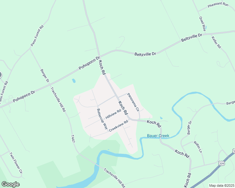 map of restaurants, bars, coffee shops, grocery stores, and more near 320 Panorama Circle in Kunkletown