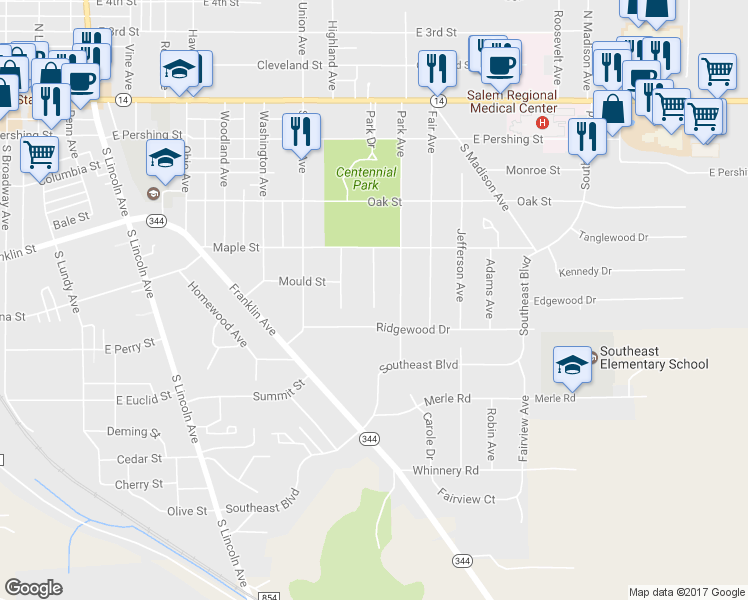 map of restaurants, bars, coffee shops, grocery stores, and more near 940 Barclay Avenue in Salem