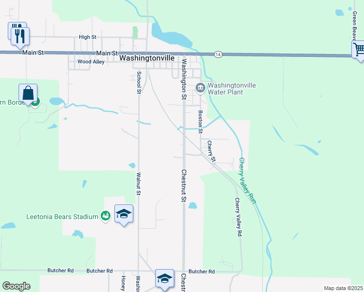 map of restaurants, bars, coffee shops, grocery stores, and more near 835 Washington Street in Washingtonville