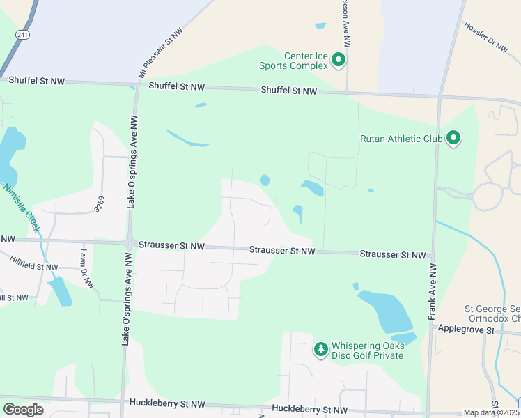map of restaurants, bars, coffee shops, grocery stores, and more near 5576 Astrojet Street Northwest in North Canton