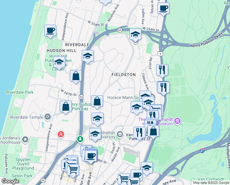 map of restaurants, bars, coffee shops, grocery stores, and more near 4621 Livingston Ave in Bronx