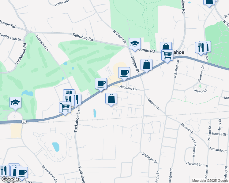 map of restaurants, bars, coffee shops, grocery stores, and more near 50 New York 27 in Southampton
