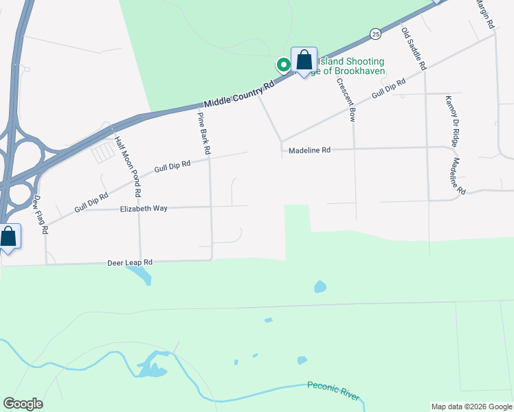 map of restaurants, bars, coffee shops, grocery stores, and more near 58 Elizabeth Way in Ridge
