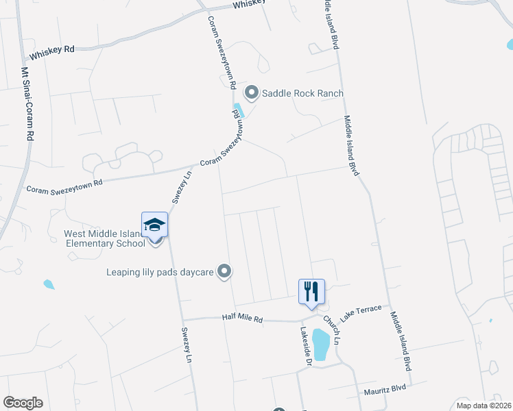 map of restaurants, bars, coffee shops, grocery stores, and more near 6 Raymond Avenue in Middle Island