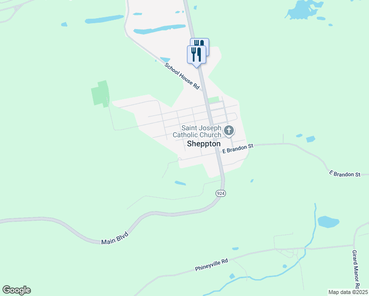 map of restaurants, bars, coffee shops, grocery stores, and more near 1 Washington Street in Sheppton