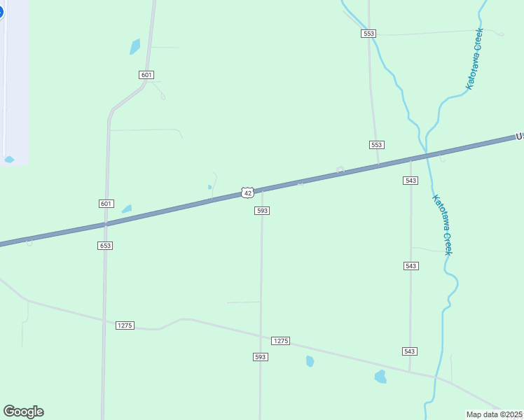 map of restaurants, bars, coffee shops, grocery stores, and more near 1136 Township Road 593 in Ashland