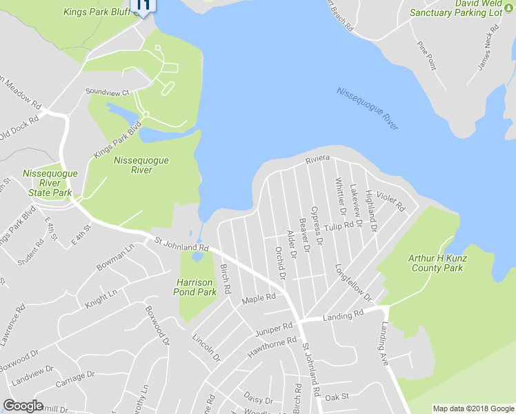 map of restaurants, bars, coffee shops, grocery stores, and more near 0 Riviera in Kings Park