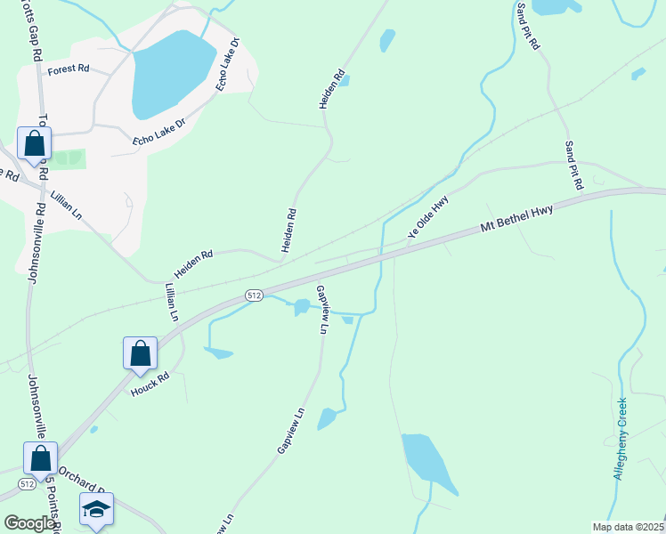 map of restaurants, bars, coffee shops, grocery stores, and more near 1514 Mount Bethel Highway in Mount Bethel