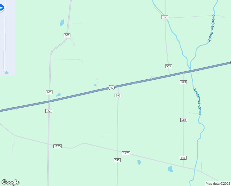 map of restaurants, bars, coffee shops, grocery stores, and more near 1136 Township Road 593 in Ashland