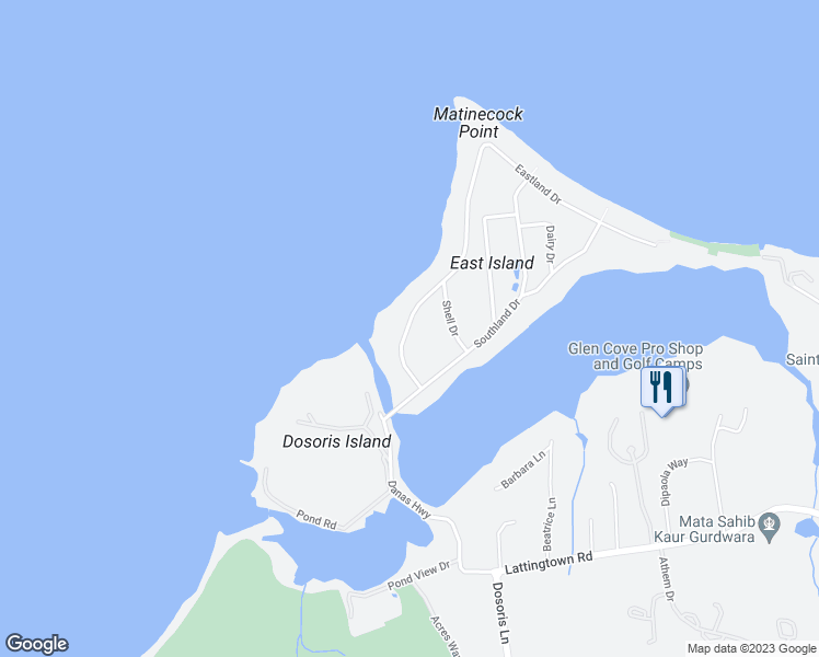 map of restaurants, bars, coffee shops, grocery stores, and more near 7 Westland Dr in Glen Cove