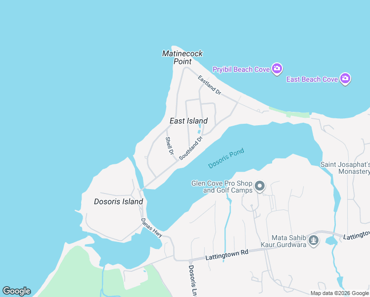 map of restaurants, bars, coffee shops, grocery stores, and more near 1 Mansion Drive in Glen Cove