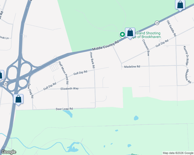 map of restaurants, bars, coffee shops, grocery stores, and more near 23 Pine Bark Road in Ridge