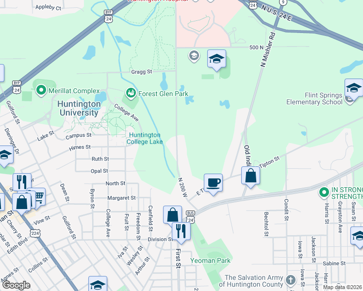 map of restaurants, bars, coffee shops, grocery stores, and more near 1759 Stults Road in Huntington