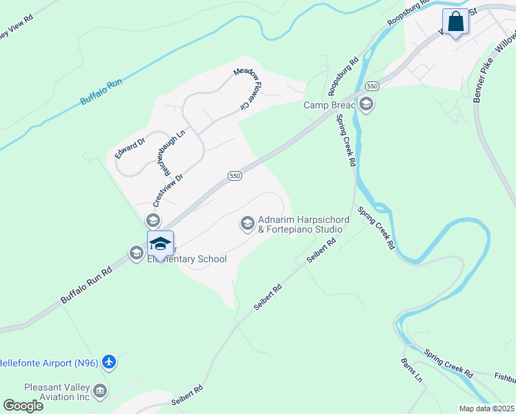 map of restaurants, bars, coffee shops, grocery stores, and more near 441 Millgate Road in Bellefonte